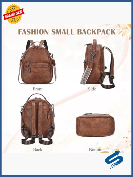 Mini Backpack Purse Convertible Leather Handbag Travel Daypack 3 Ways